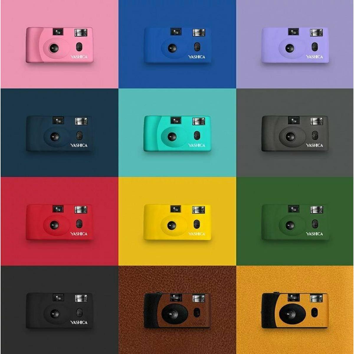 Yashica Mf-1 Blue + Pellicola 400/24pose -Fotocamera Compatta Analogica - Garanzia Italia