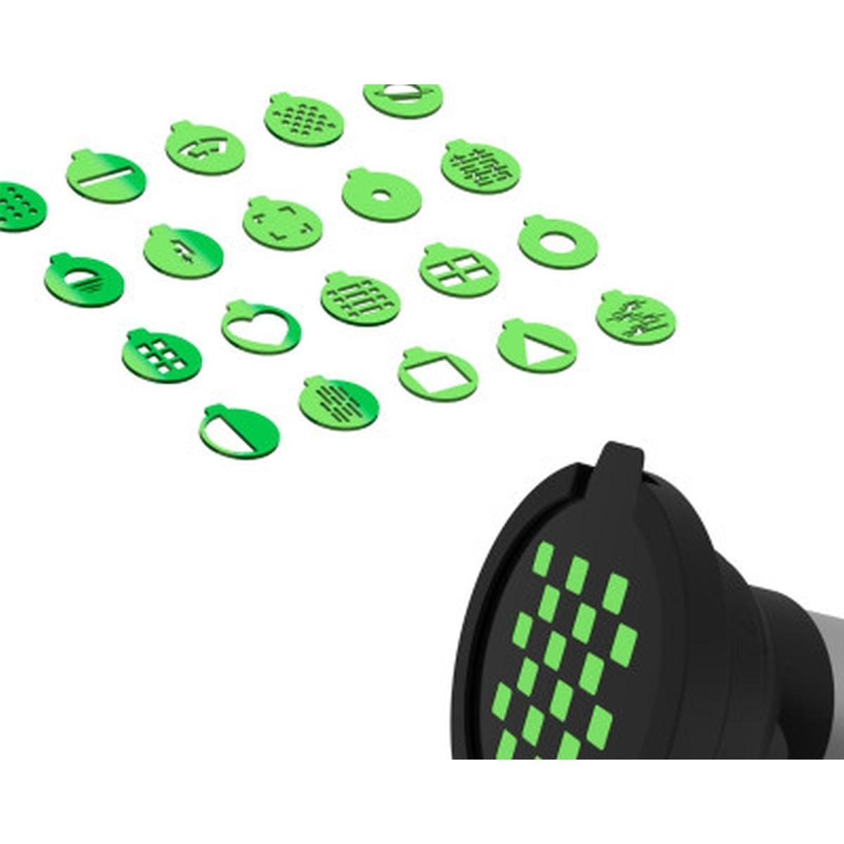 Luce LED RGB portatile Premium FL15 con 20 mascherine intercambiabili e custodia