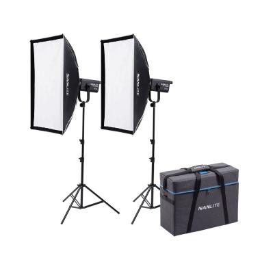 Nanlite fs-300b 2kit with light stand ls-150-5/8 and new bag - 2 led