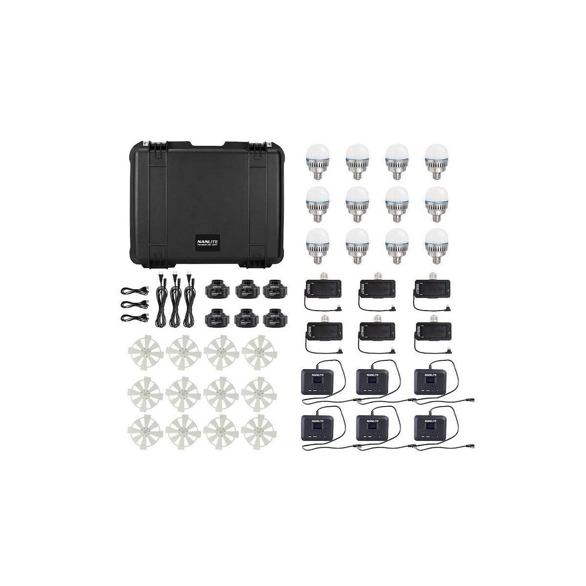Nanlite pavobulb 10c rgbww kit 12 pezzi + accessori