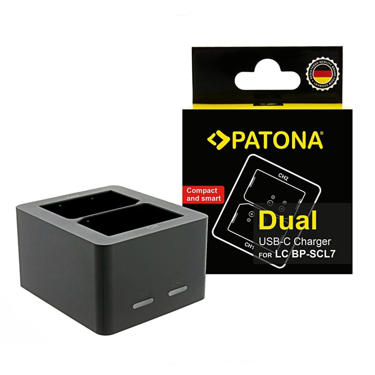 Patona dual charger for leica m11p m11m 24029 bp-scl7 incl. usb-c cable