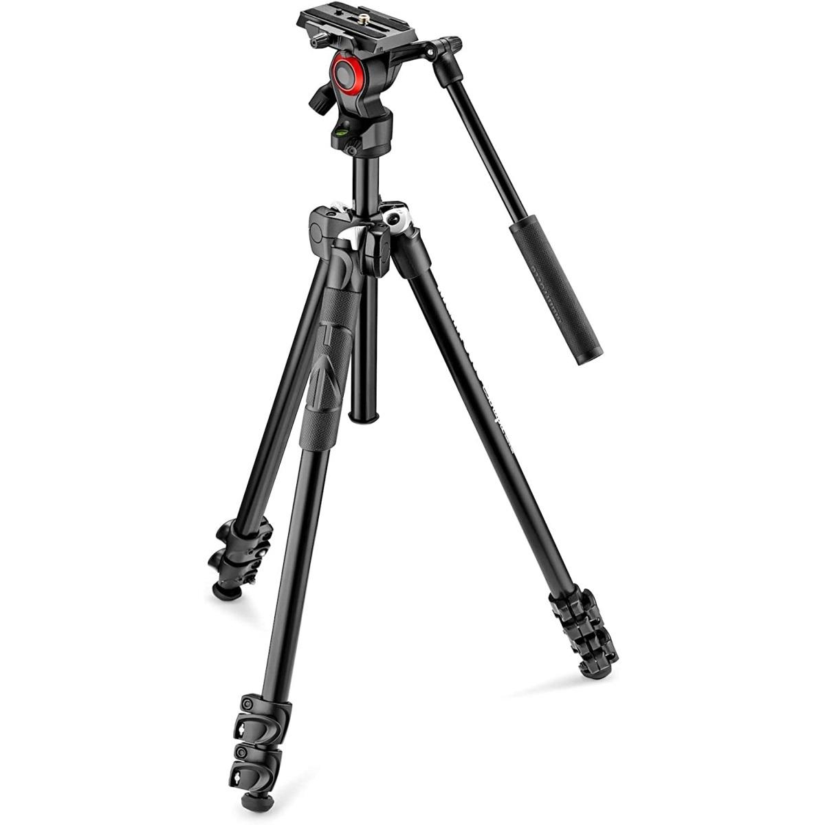 Treppiede Manfrotto Kit 290 light con testa fluida video MVH400AH MK290LTA3-V