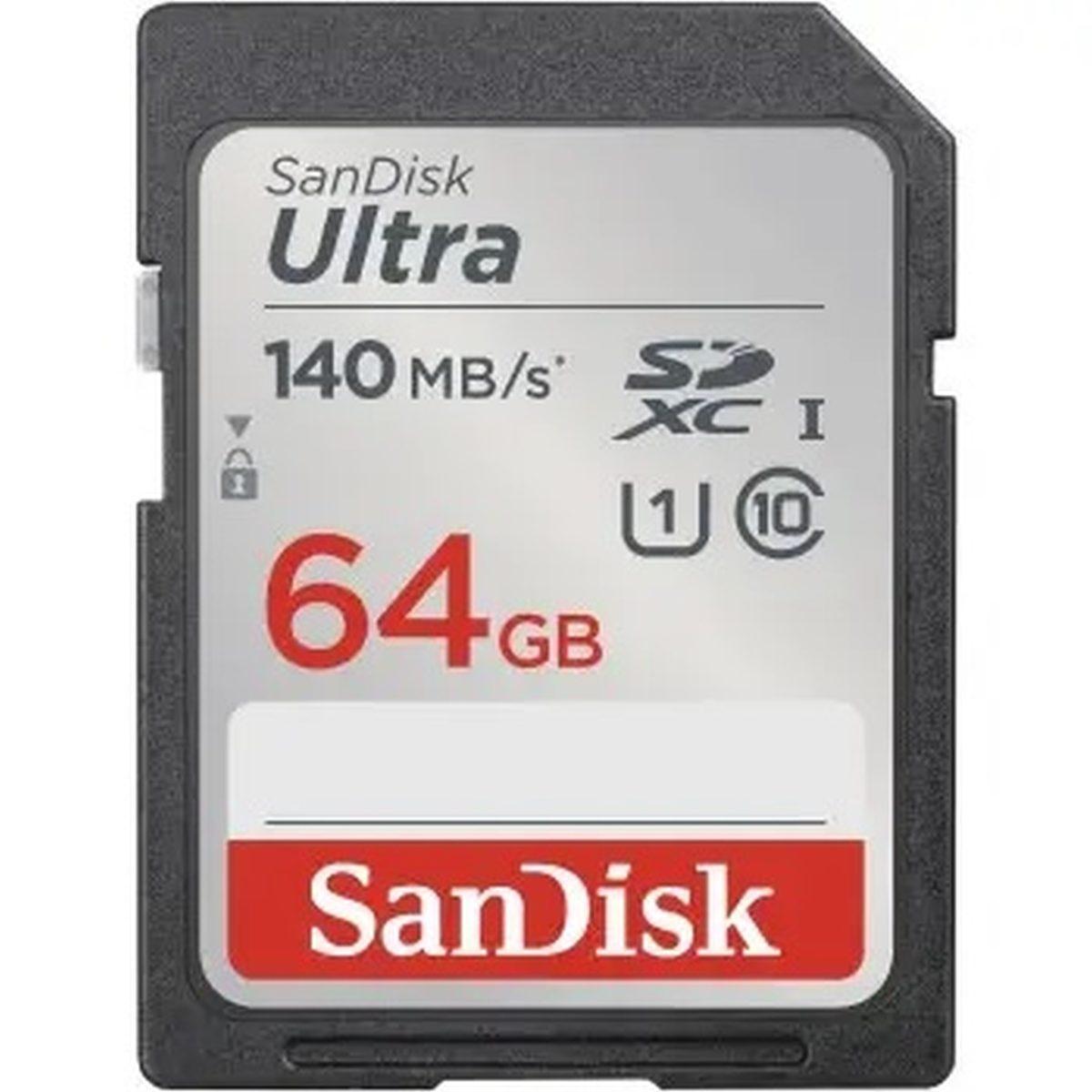 Card Sandisk Ultra Sdxc 64gb 140mb/S (classe 10 UHS-I U1 )