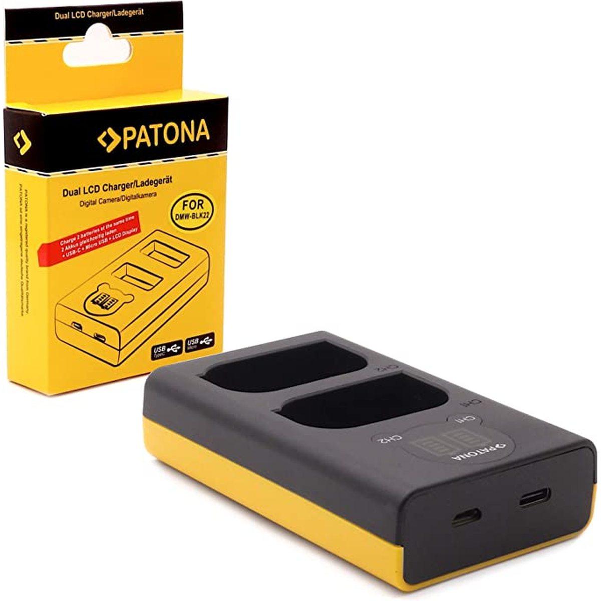 Caricabatteria Patona Dual Lcd Per Panasonic DMW-BLK22