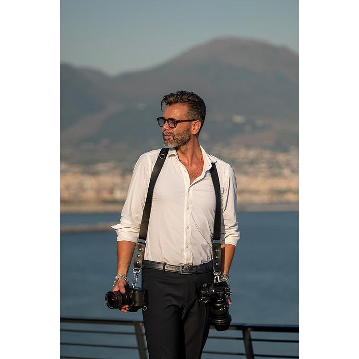 Tracolla Nice One Power Doppia in pelle Nera