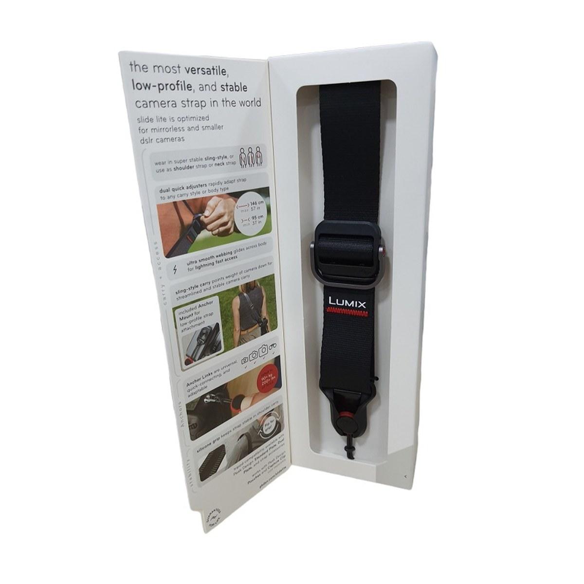 Tracolla Peak Design Slide Lite Ash SLL-BK-3 con logo Lumix