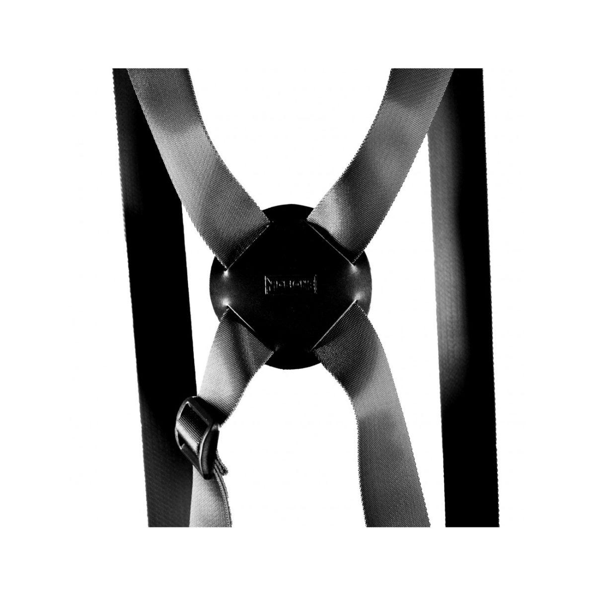 Tracolla NICE ONE Power Easy Doppia, tessuto e pelle-Nera