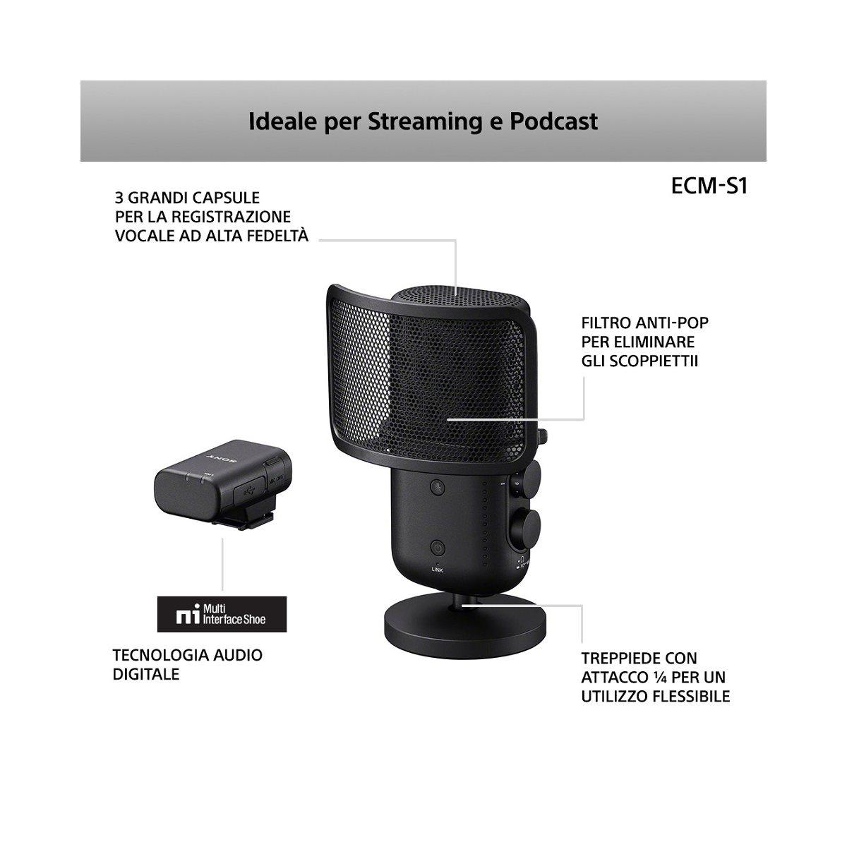 Sony ecm-s1 microfono wireless bluethoot for live streaming and podcast