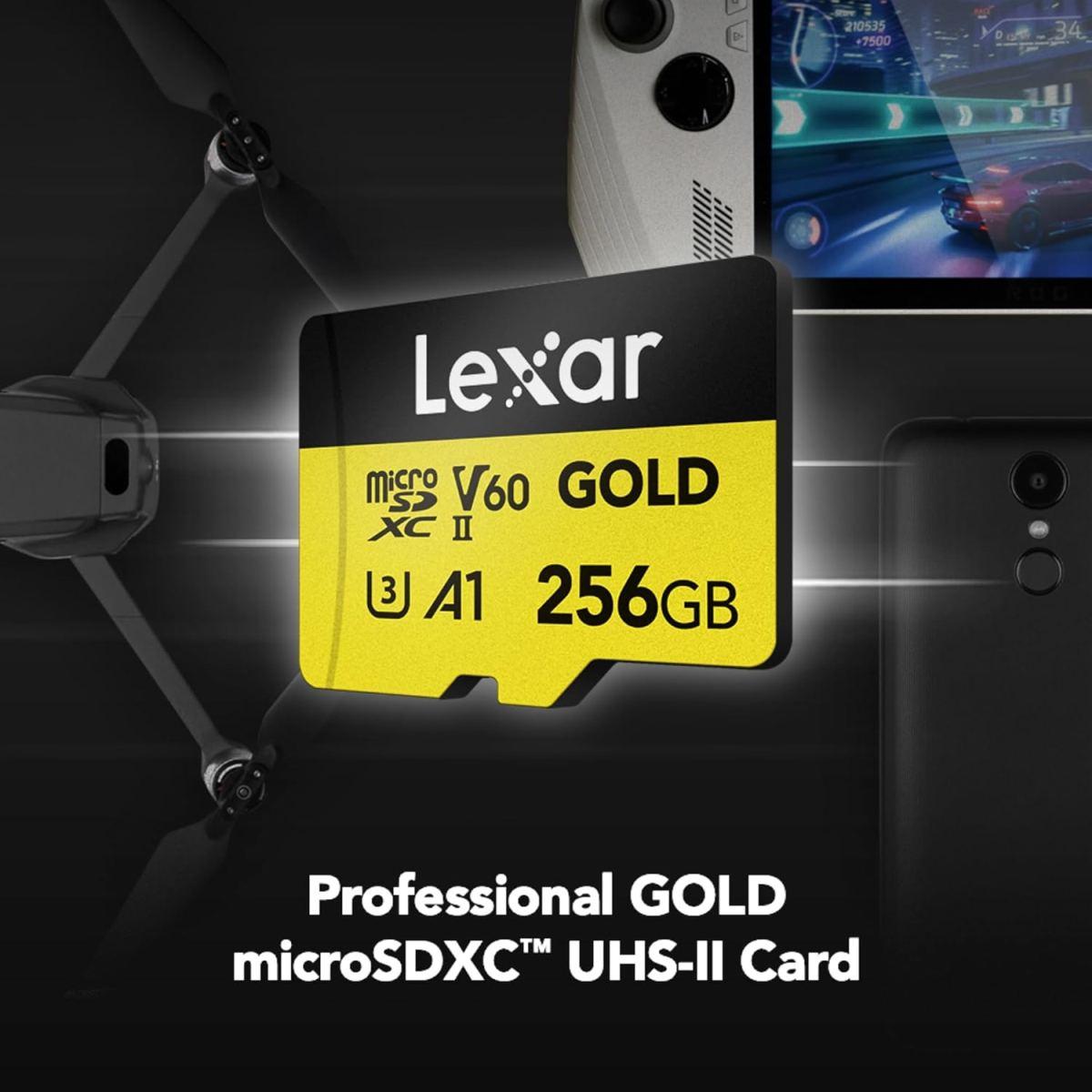 Card lexar microsdxc 256gb gold v60 u3 a1