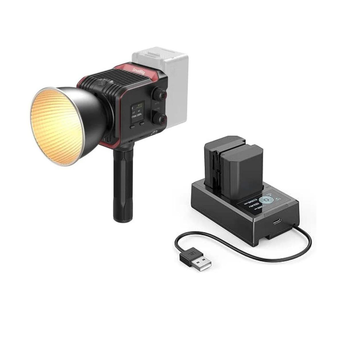 ILLUMINATORE SMALLRIG RC 100B COB LED Video Light (Mobile Version) 4894 + Batteria SmallRig n. 2x NP-FZ100 Camera Battery and Charger Kit 3824B for Sony