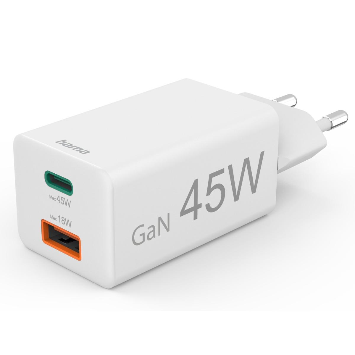 Caricatore hama rete 1x usb-c 1x usb-a 45 w