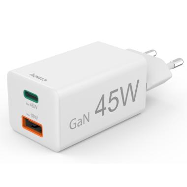 Caricatore hama rete 1x usb-c 1x usb-a 45 w