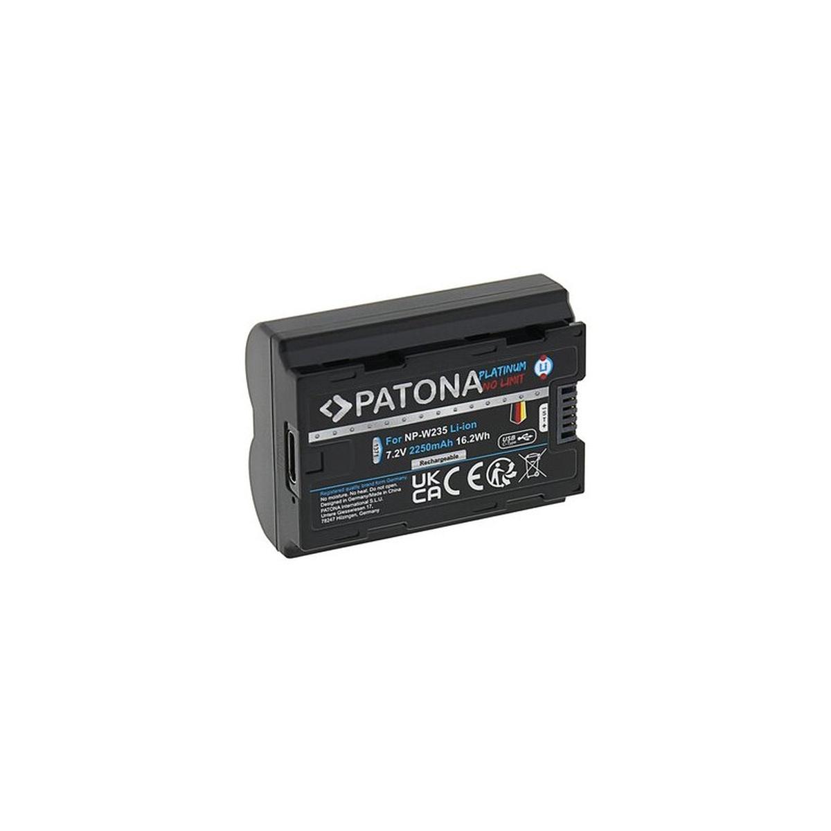 Patona platinum battery with usb-c input for fuji finepix np-w235 xt-4 xt4
