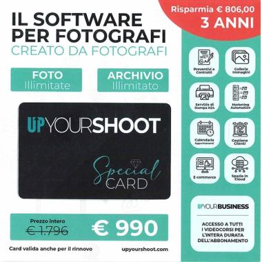 Up your shoot special card 3 anni- software per fotografi