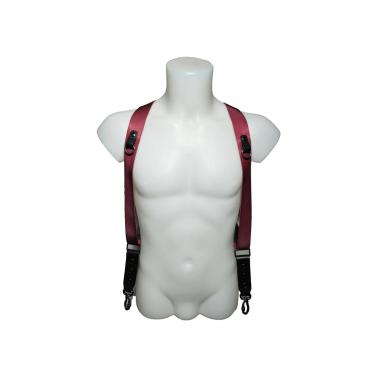 Tracolla NICE ONE Power Easy Doppia, tessuto e pelle -Bordeaux