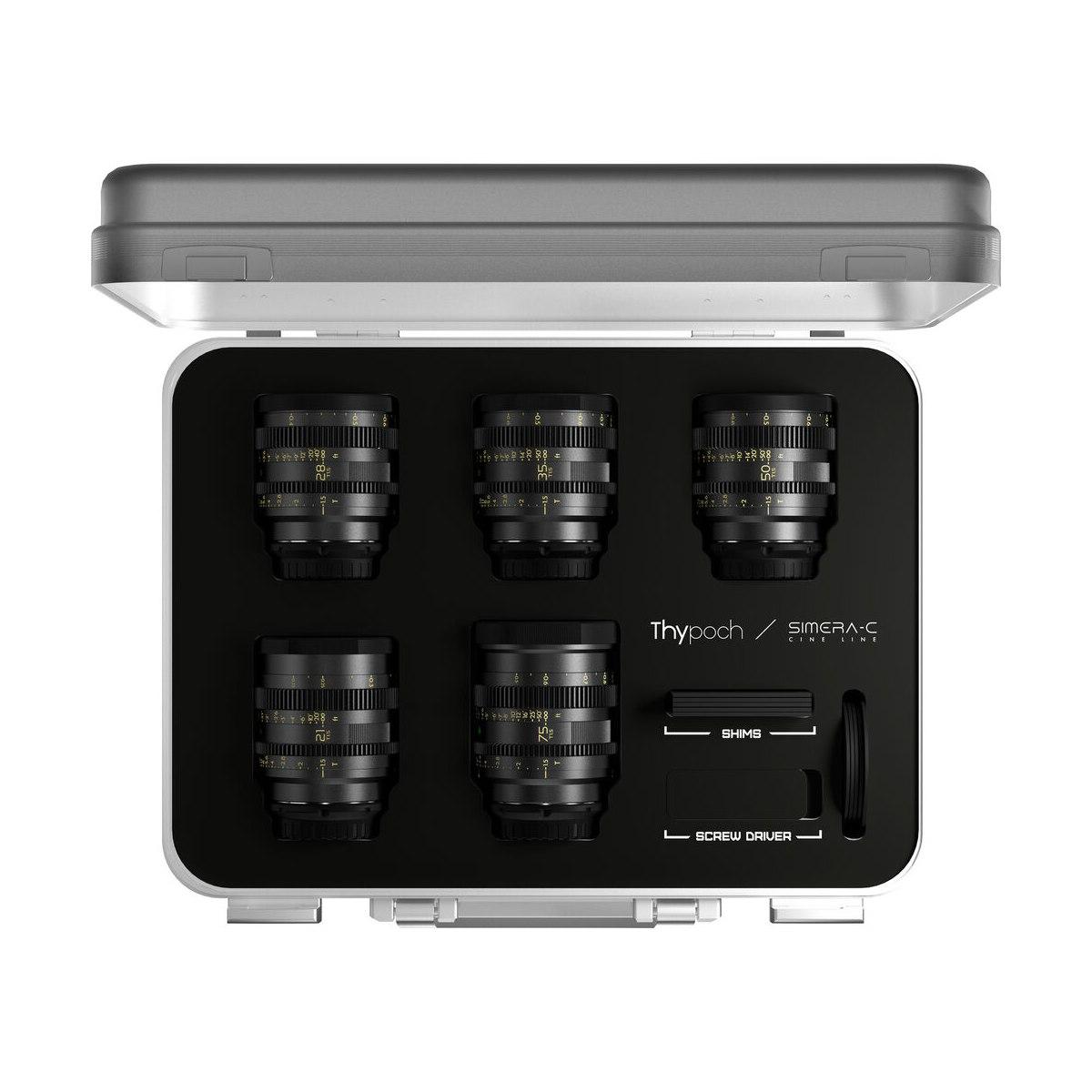 Simera-C THYPOCH Simera C 21.28.35.50.75 T1.5 FF Prime Cine Lens (Mmount) 5 OTTICHE CON VALIGIA