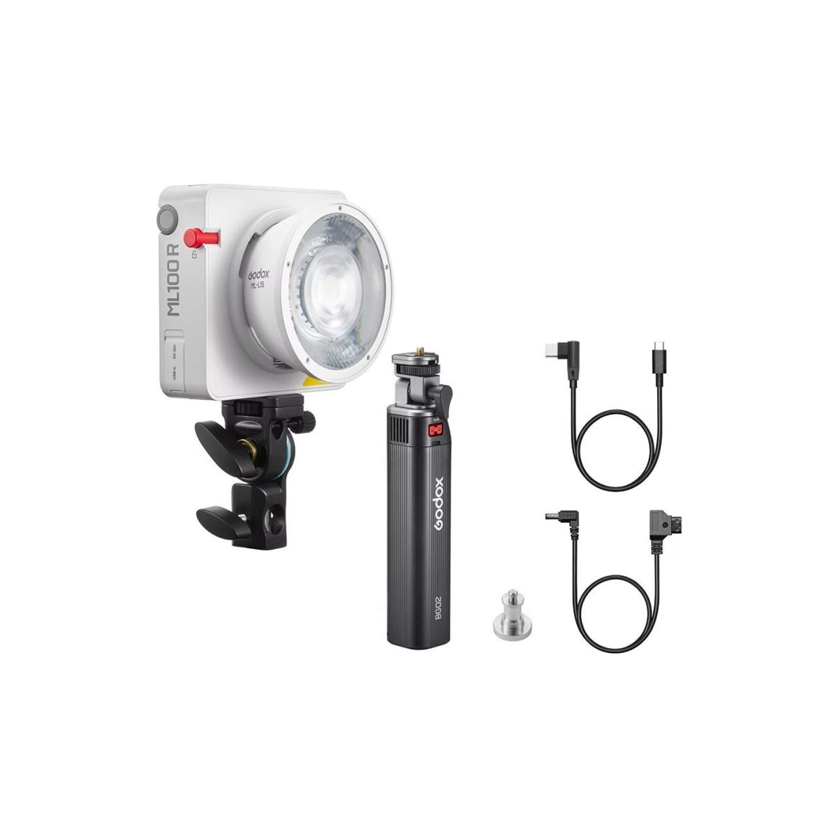 Illuminatore Godox Portable LED Video Light ML100R Kit 3 (con maniglia battery grip)