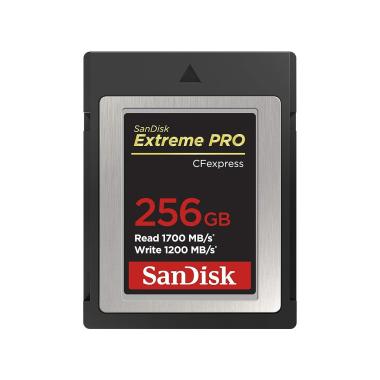Card Sandisk Cfexpress Type B 256gb Extreme Pro up to 1700 mb/s read 1200 mb/s