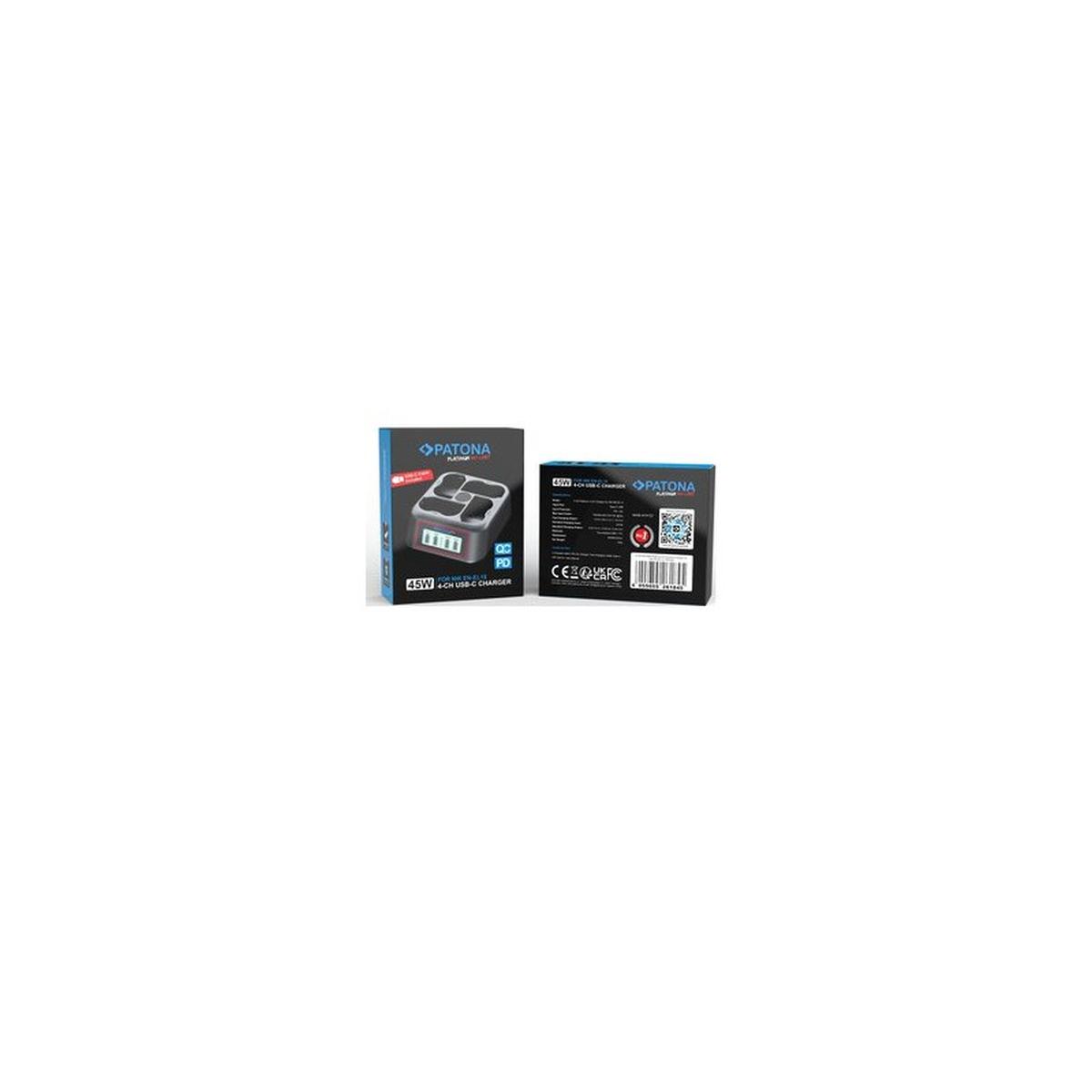 Caricabatteria Patona Platinum QC 4 Porte Fast Charger per EN-EL15