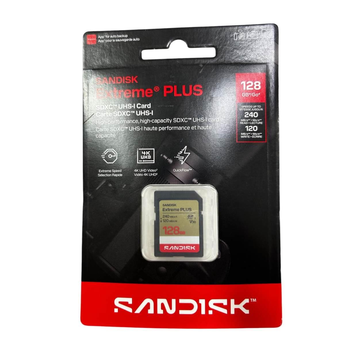 Card Sandisk Sd Xc 128 gb Extreme Pro (u3, UHD 4K, 240 mb/S read 1200 mb/s write)