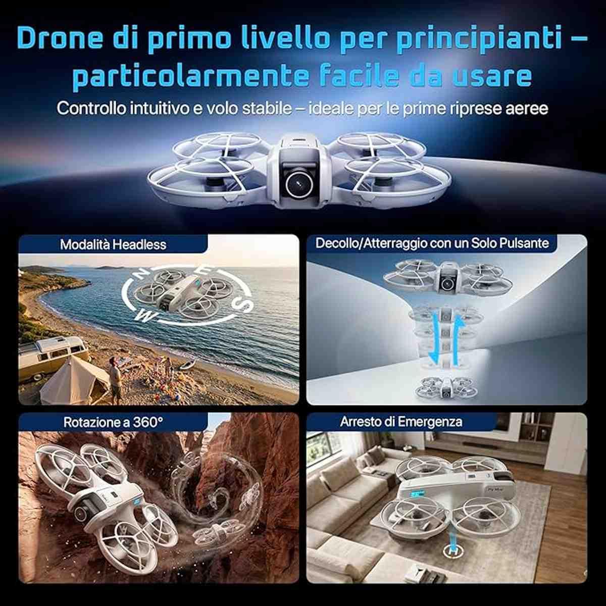 Mini Drone Rollei Fly Mini Droni con Fotocamera 720P